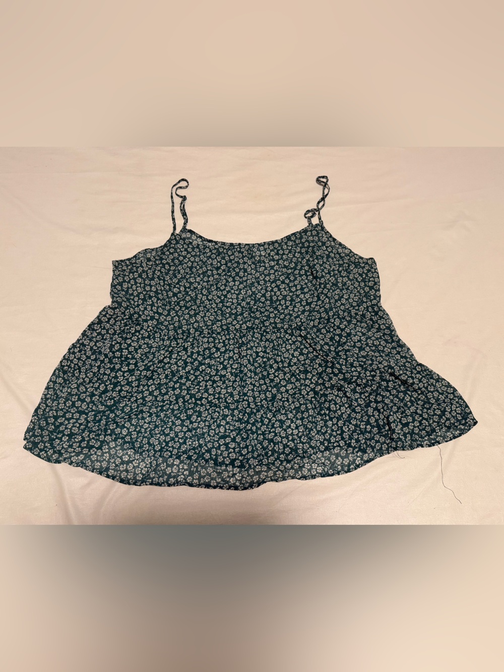 Divided Teal Floral Spaghetti Strap Camisole